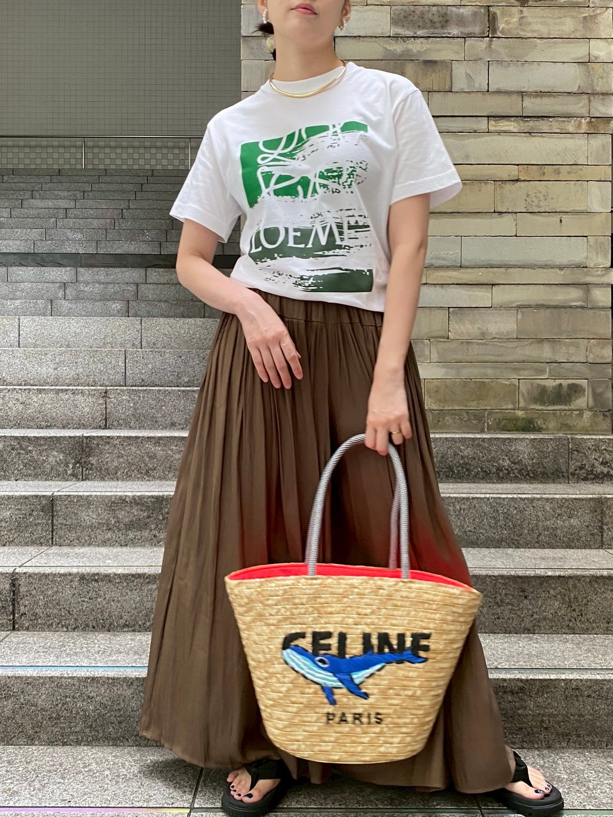 ギャザーワイドパンツ
