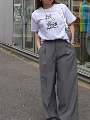フレンチブルドッグコード刺繍Tシャツ