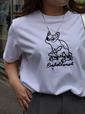 フレンチブルドッグコード刺繍Tシャツ