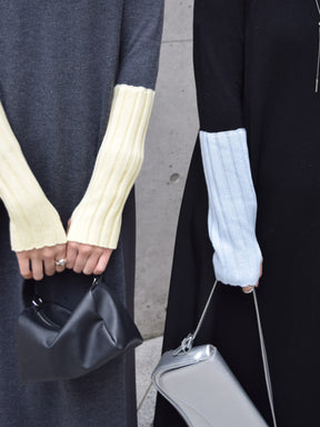 アームウォーマーライク布帛ドッキングワンピース