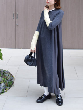 アームウォーマーライク布帛ドッキングワンピース