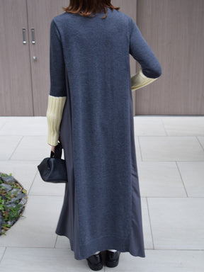 アームウォーマーライク布帛ドッキングワンピース