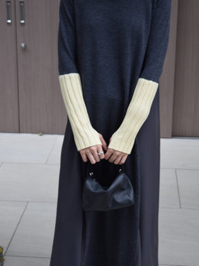 アームウォーマーライク布帛ドッキングワンピース