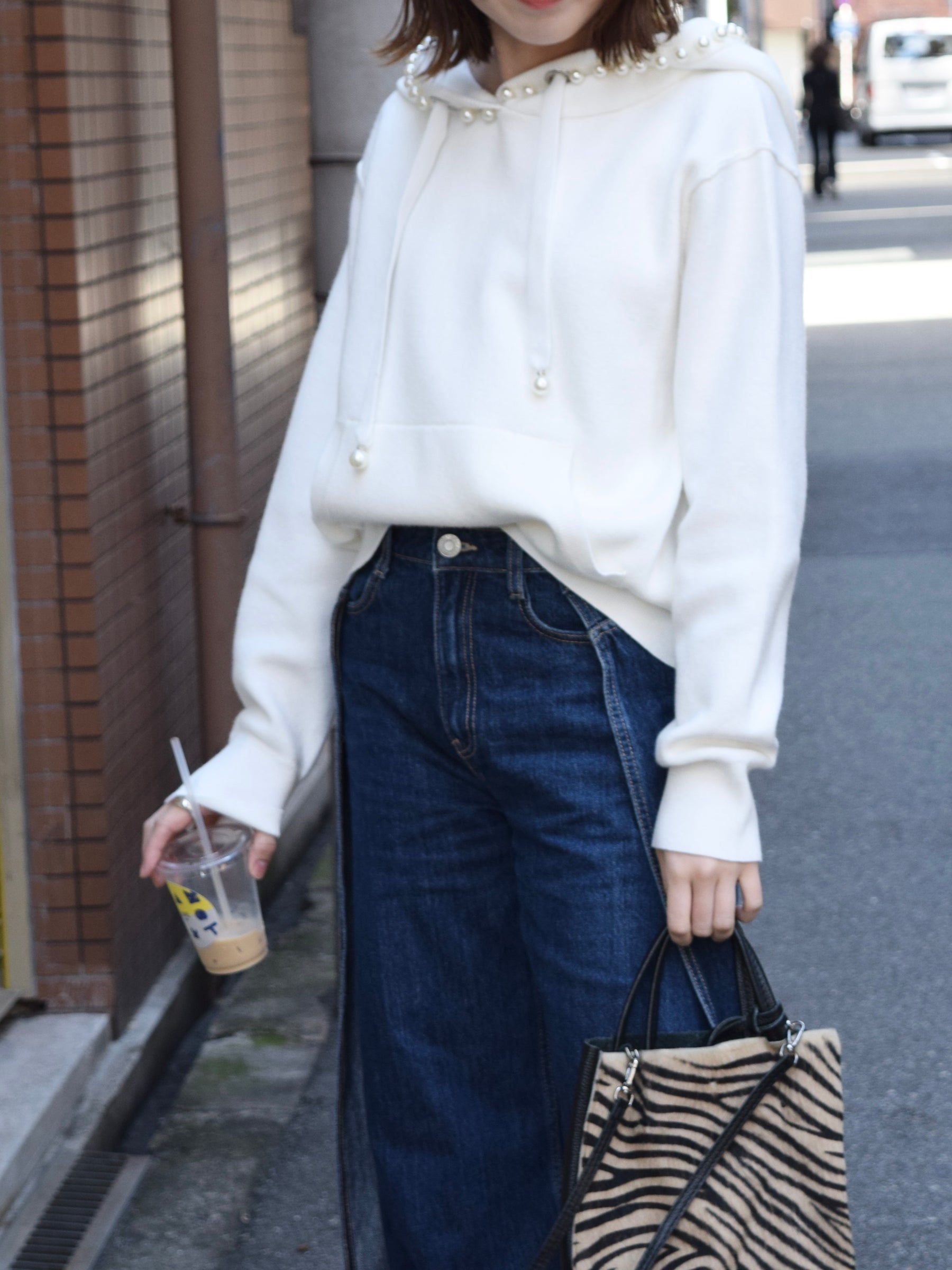 パールニットパーカー