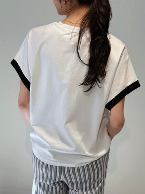 フォトプリント半袖トップス