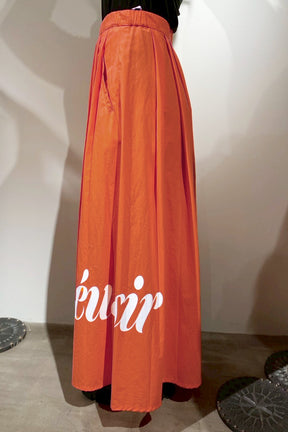 DOS DIOSAS (ドスディオサス) ロゴプリントギャザースカート D8507　オレンジ