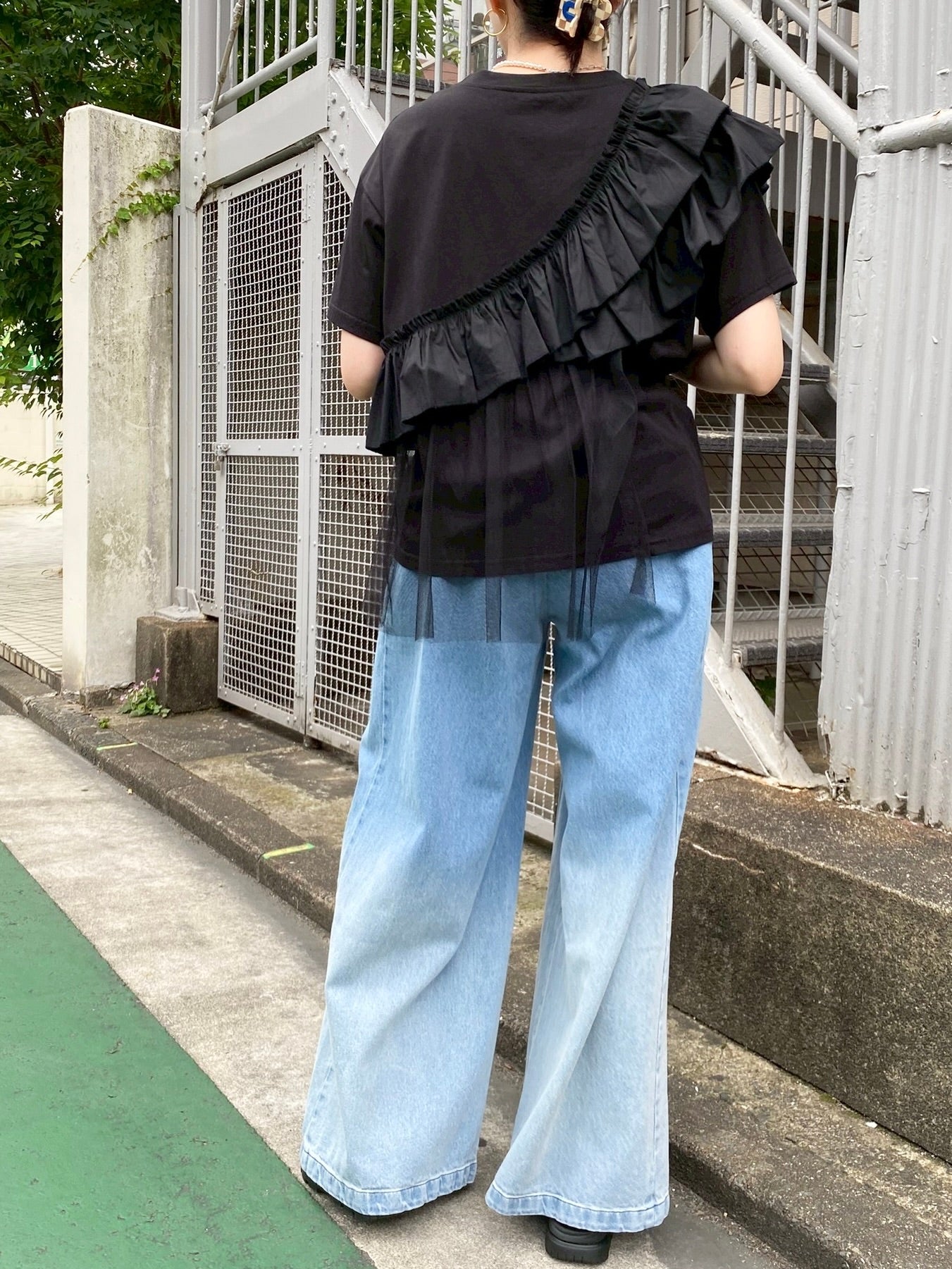 フリルチュールドッキングTシャツ