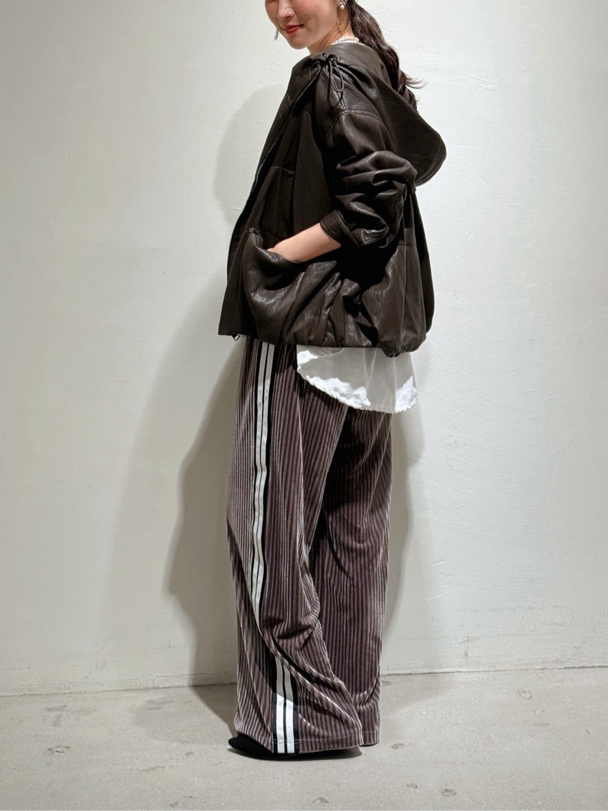 サイドラインストライプベロアパンツ