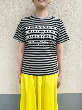 Accountナンバー×ボーダーTシャツ