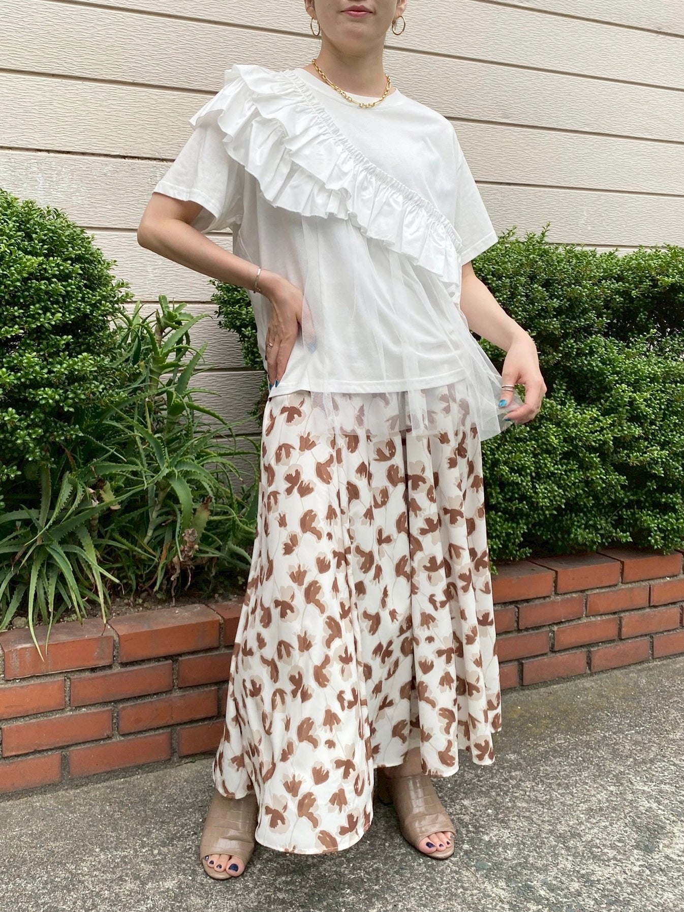 フリルチュールドッキングTシャツ