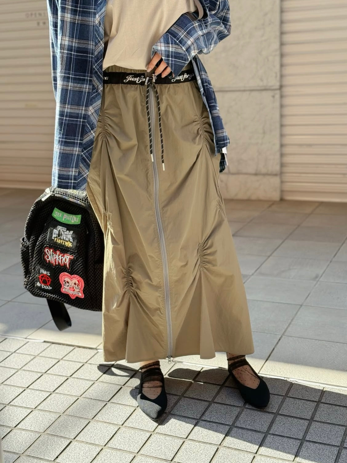 ギャザーナイロンスカート