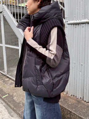 ニット×ダウンベスト