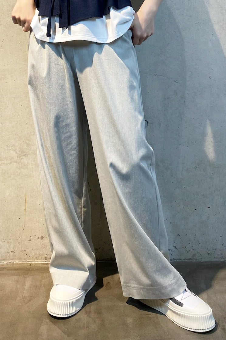 trois(トロワ) アサレチック定番ワイドパンツ T251-87017 ライトグレー