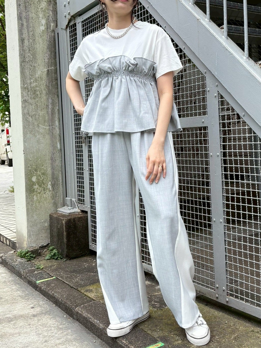 麻ビスチェドッキングTシャツ