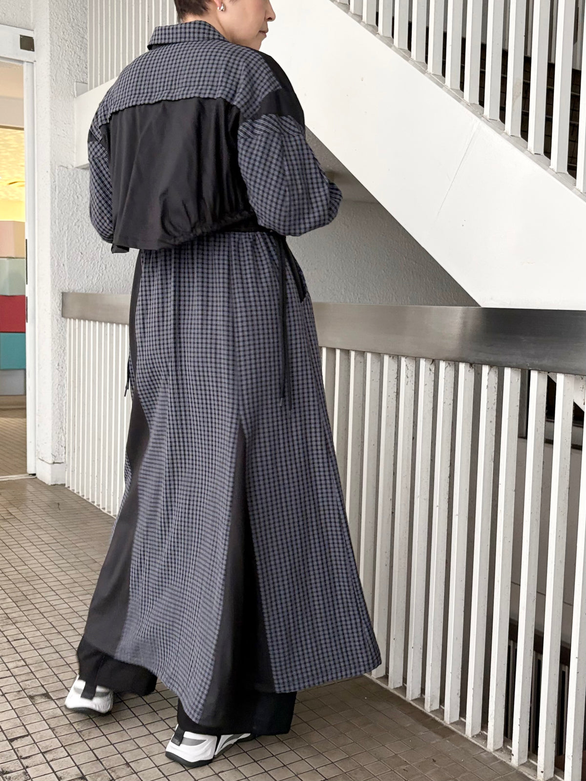 ドローストリングチェックシャツワンピース2 | DRAWSTRING CHECK SHIRT ONE-PIECE 2