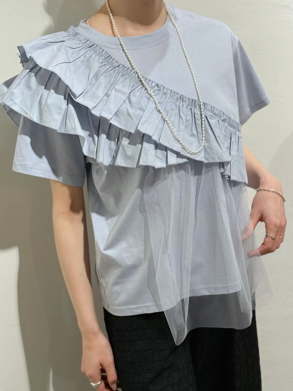 フリルチュールドッキングTシャツ