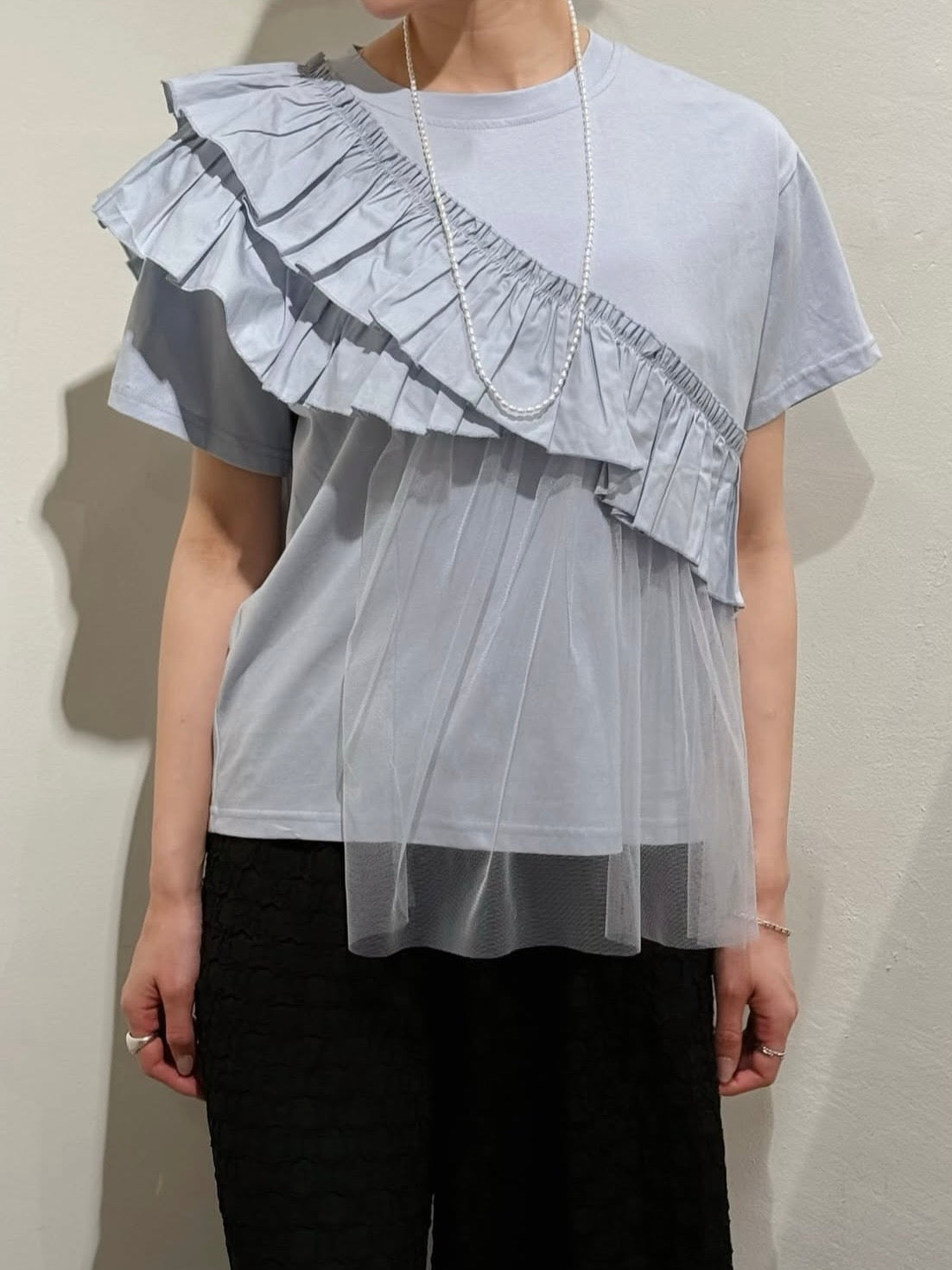 フリルチュールドッキングTシャツ