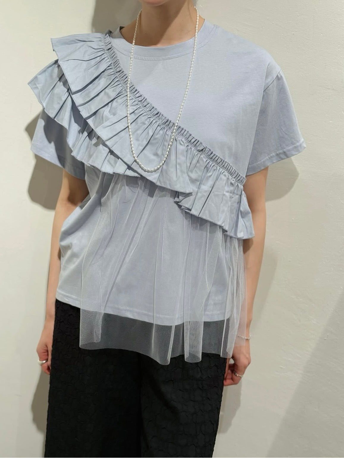 フリルチュールドッキングTシャツ