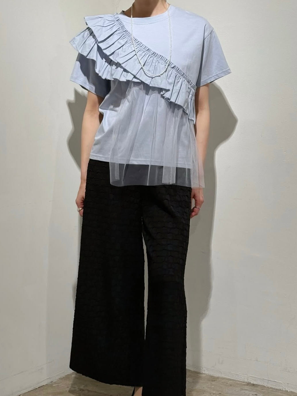 フリルチュールドッキングTシャツ