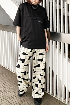 ツイル幾何学セミワイドパンツ