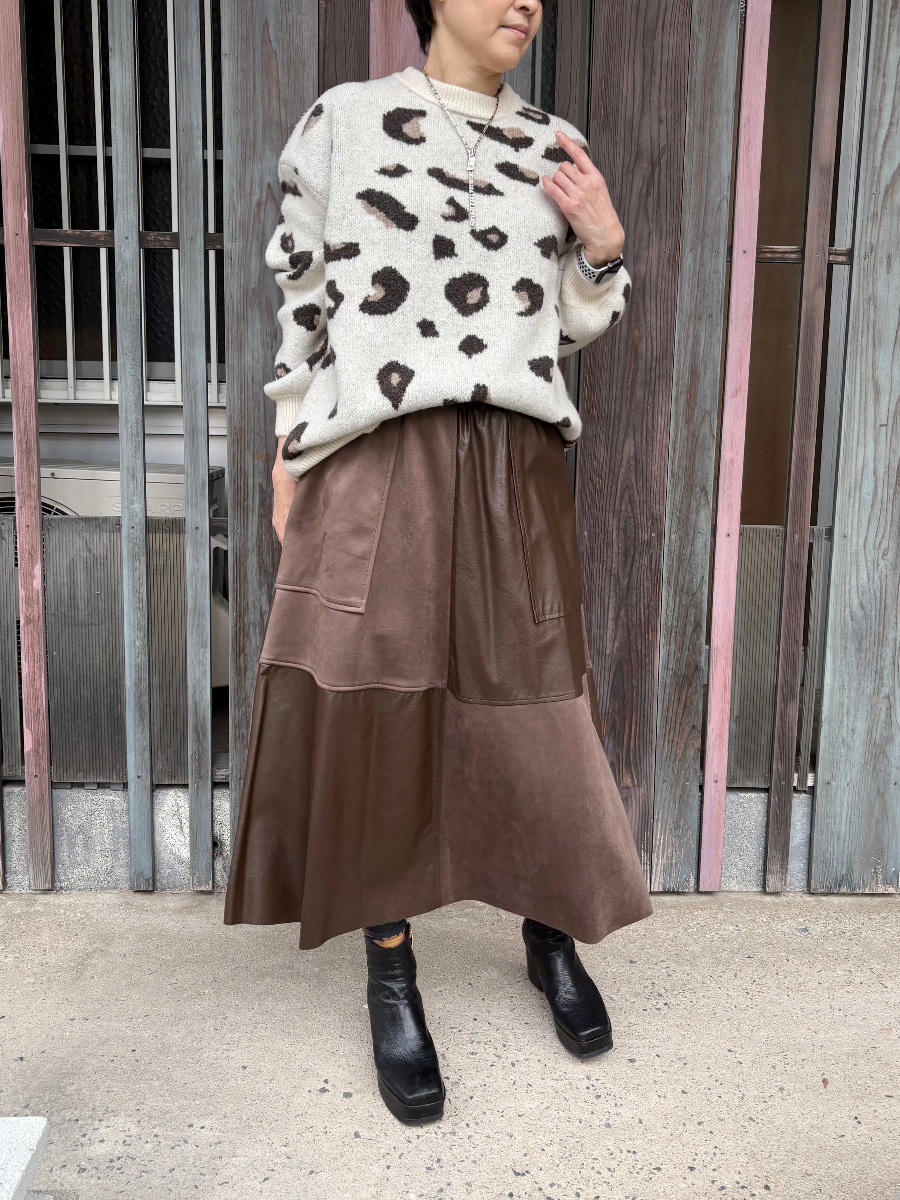 レオパードニット