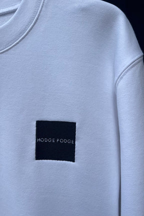 HODGE PODGE (ホッヂポッヂ)ロゴ刺繍スウェット　ホワイト