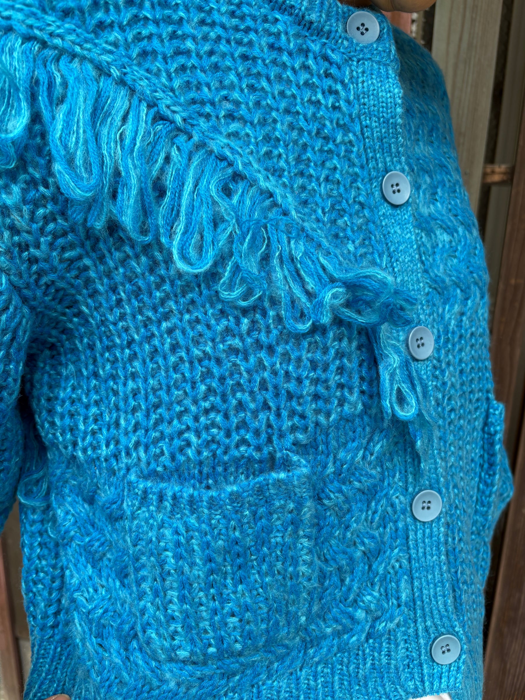 フリンジニットカーディガン