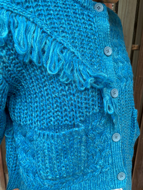 フリンジニットカーディガン