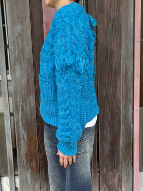 フリンジニットカーディガン