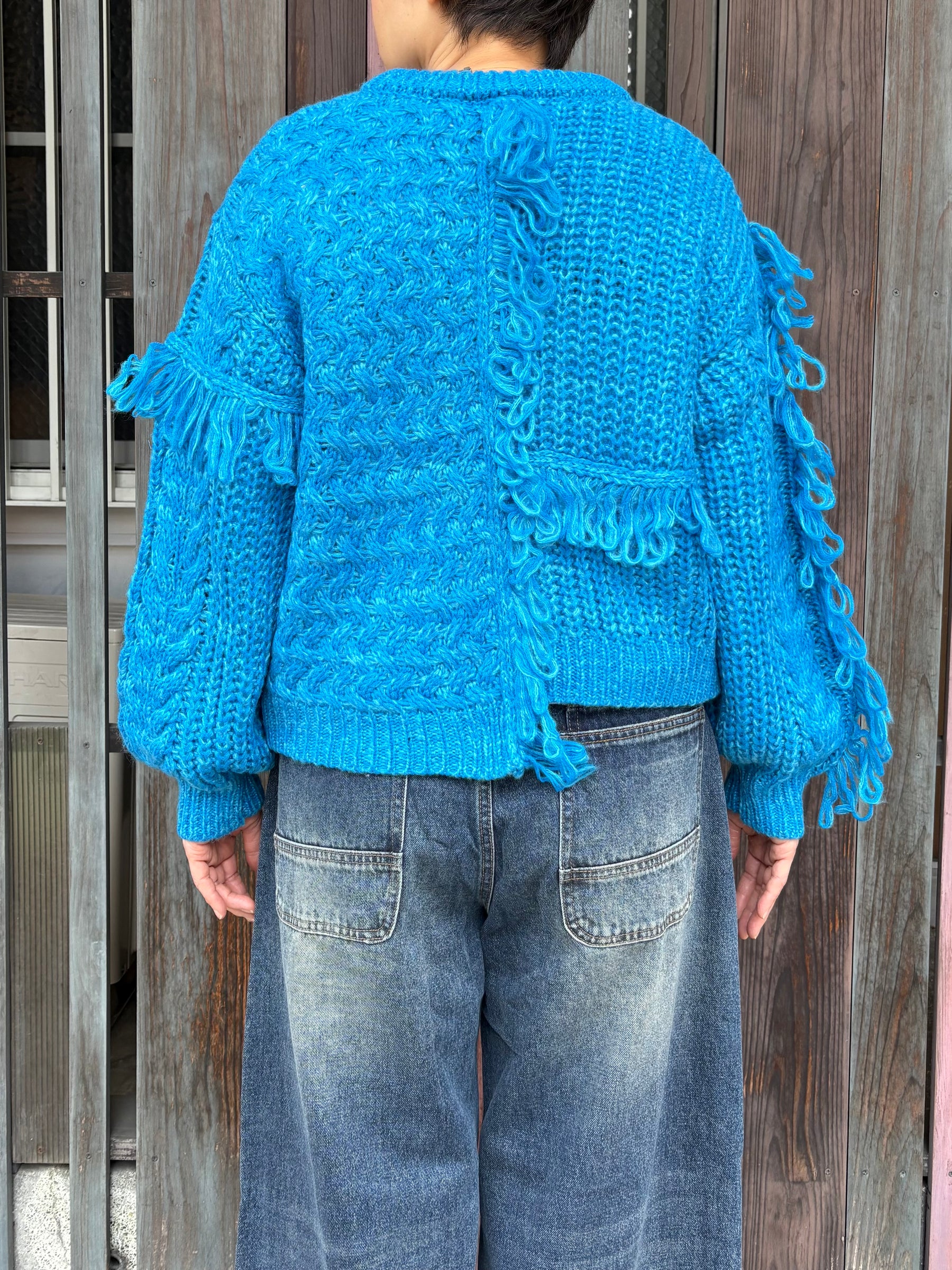 フリンジニットカーディガン