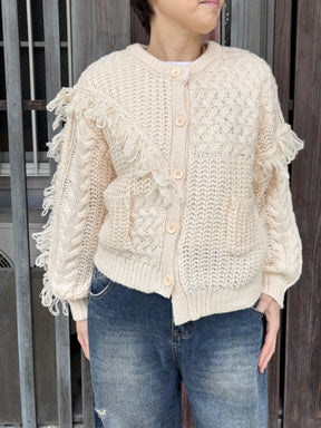 フリンジニットカーディガン