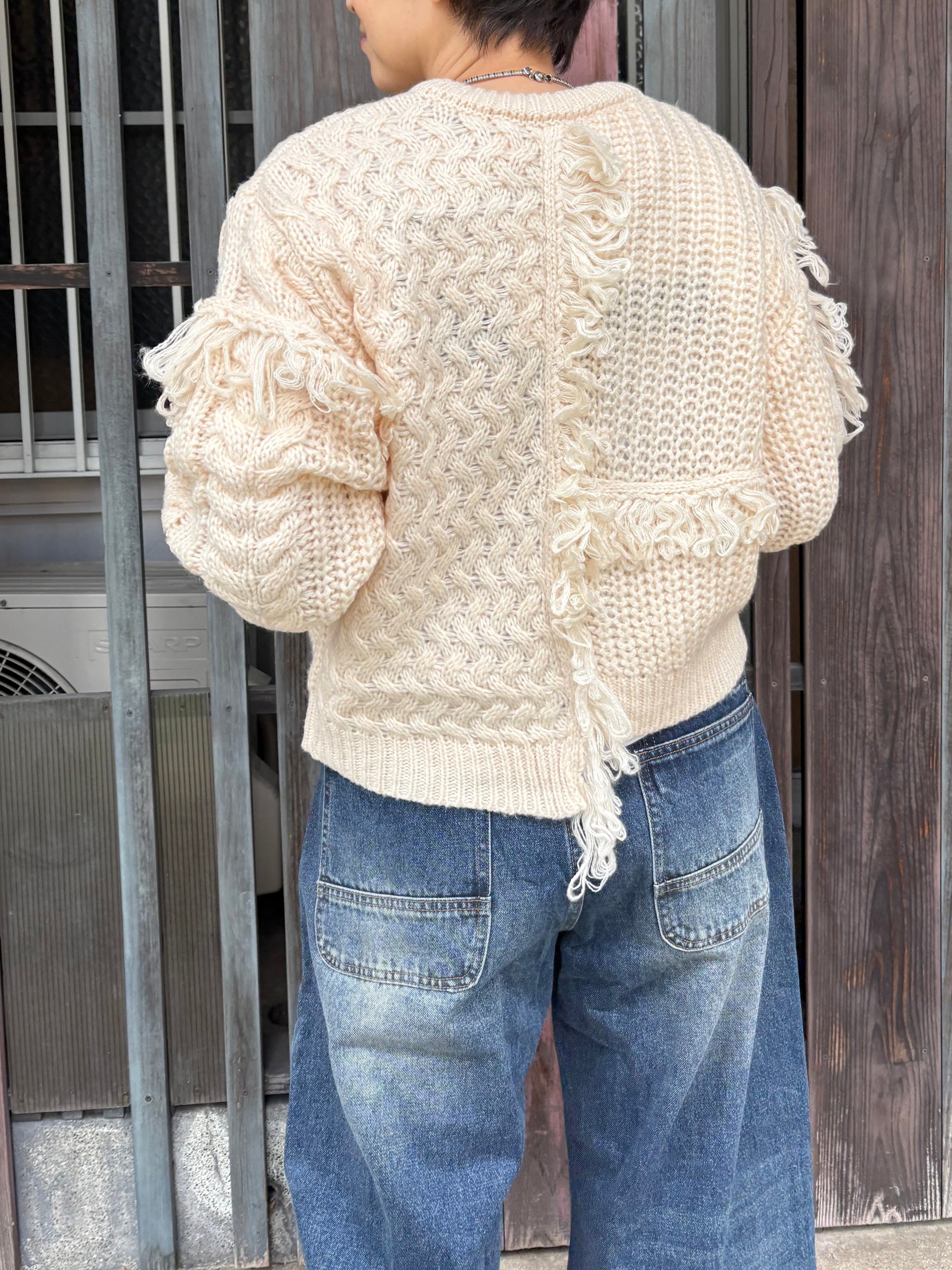 フリンジニットカーディガン