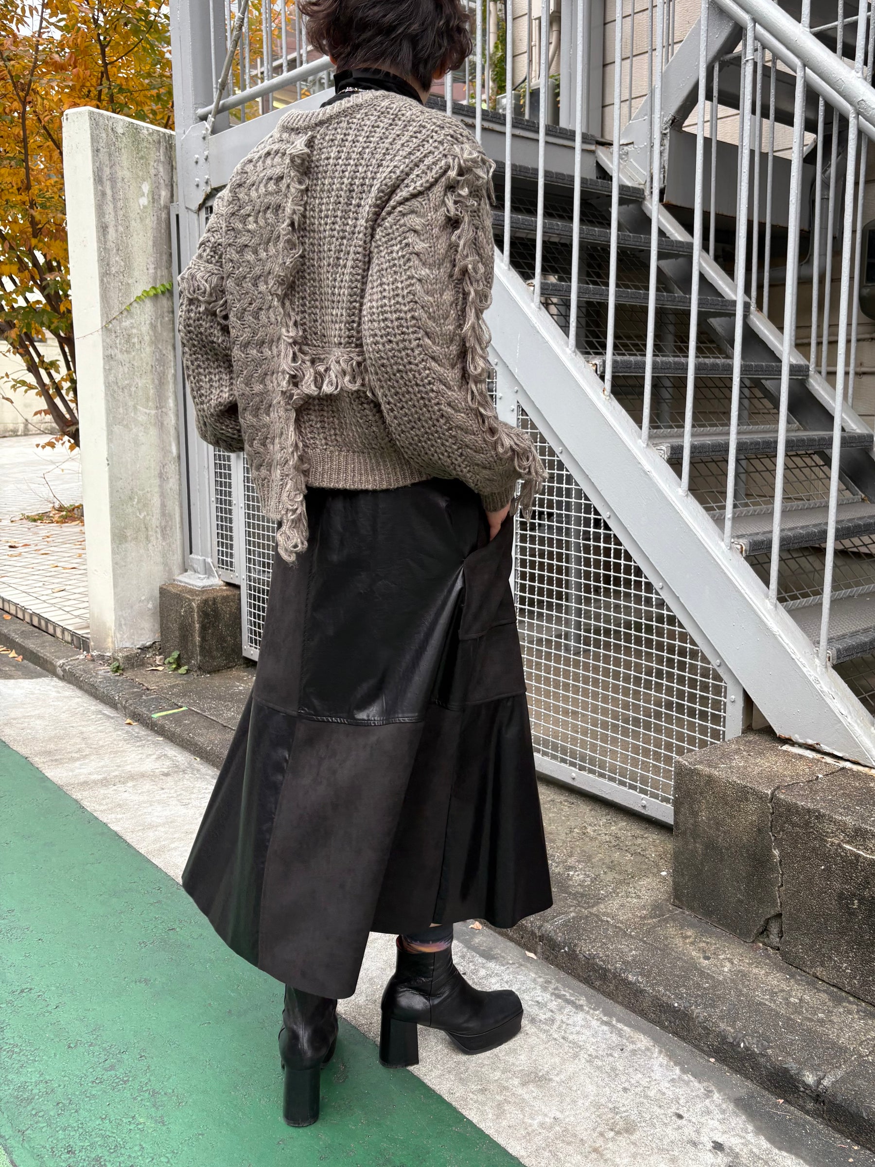 フリンジニットカーディガン