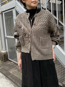 フリンジニットカーディガン