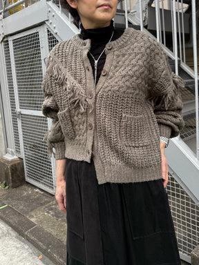 フリンジニットカーディガン