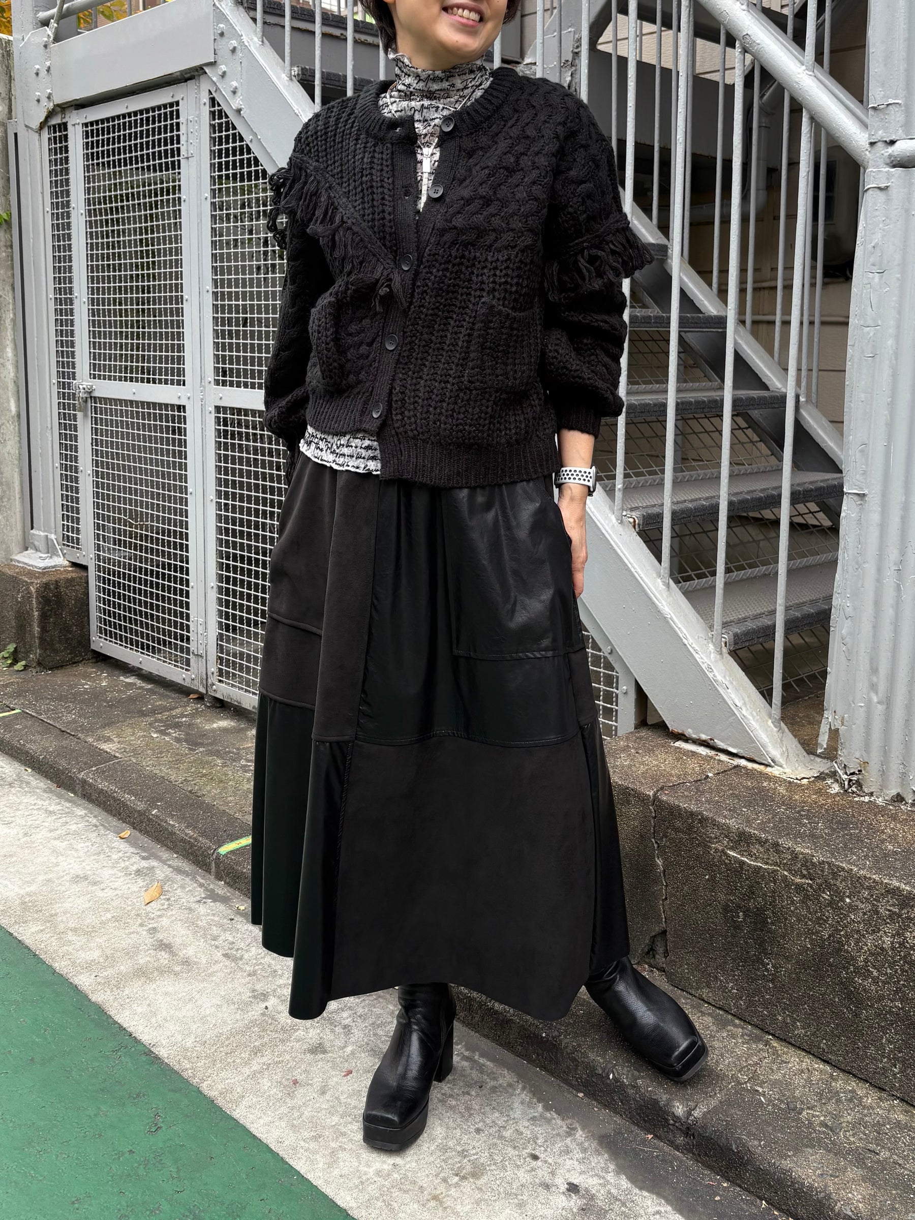 フリンジニットカーディガン