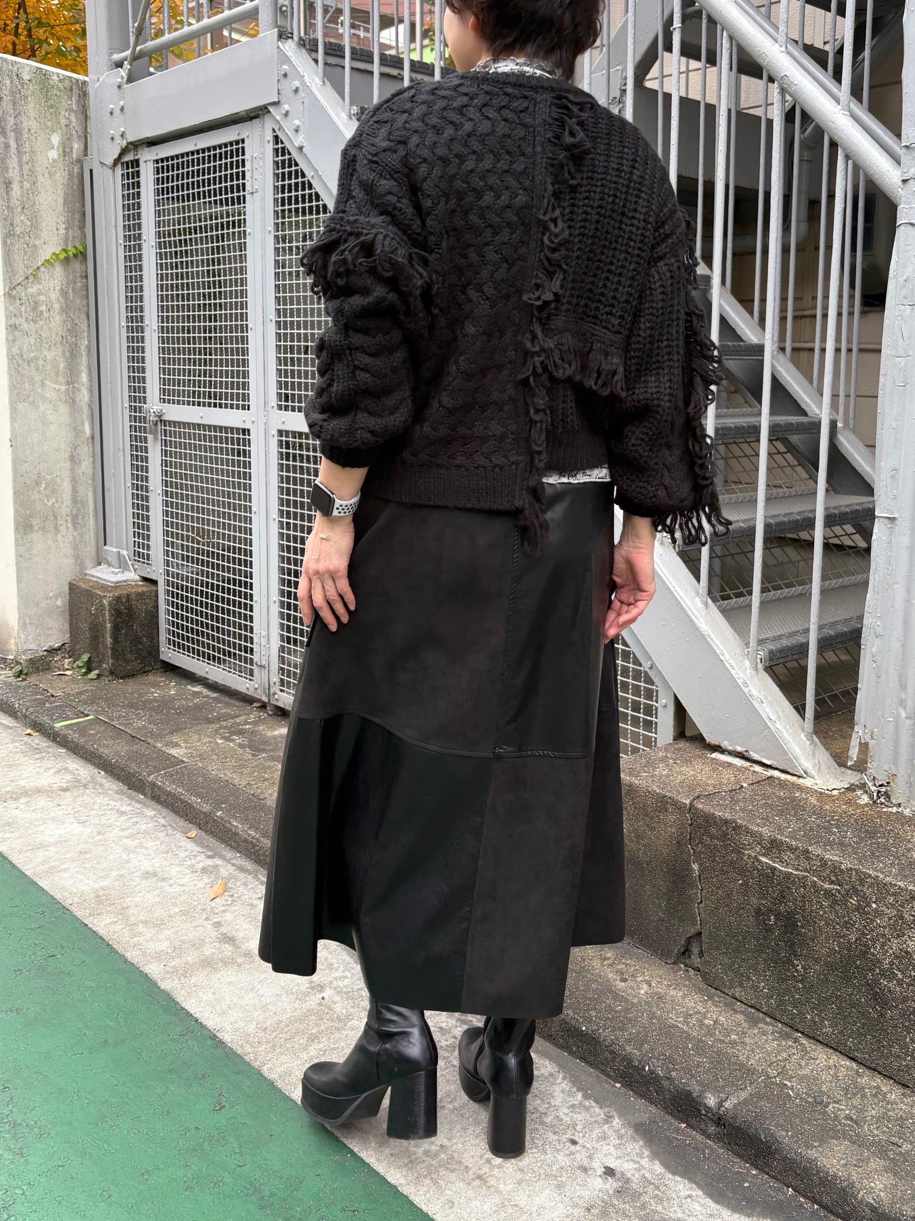 フリンジニットカーディガン