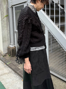 フリンジニットカーディガン