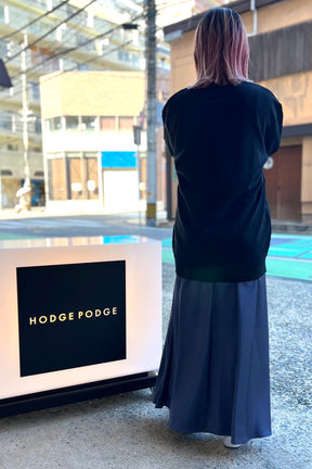 HODGE PODGE (ホッヂポッヂ)ロゴ刺繍スウェット　ブラック