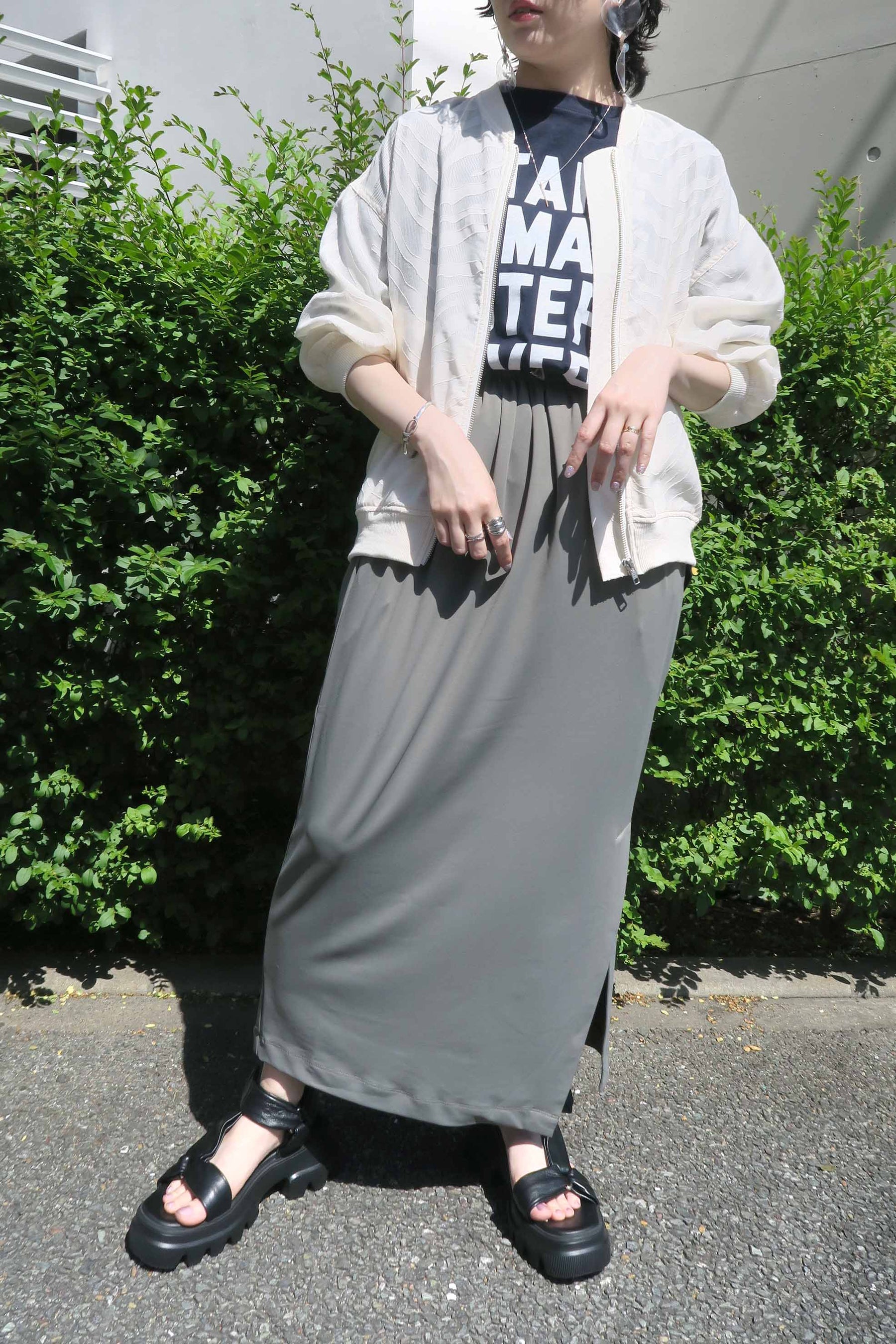 CHIGHON シニヨン エステルジャージドロストスカート