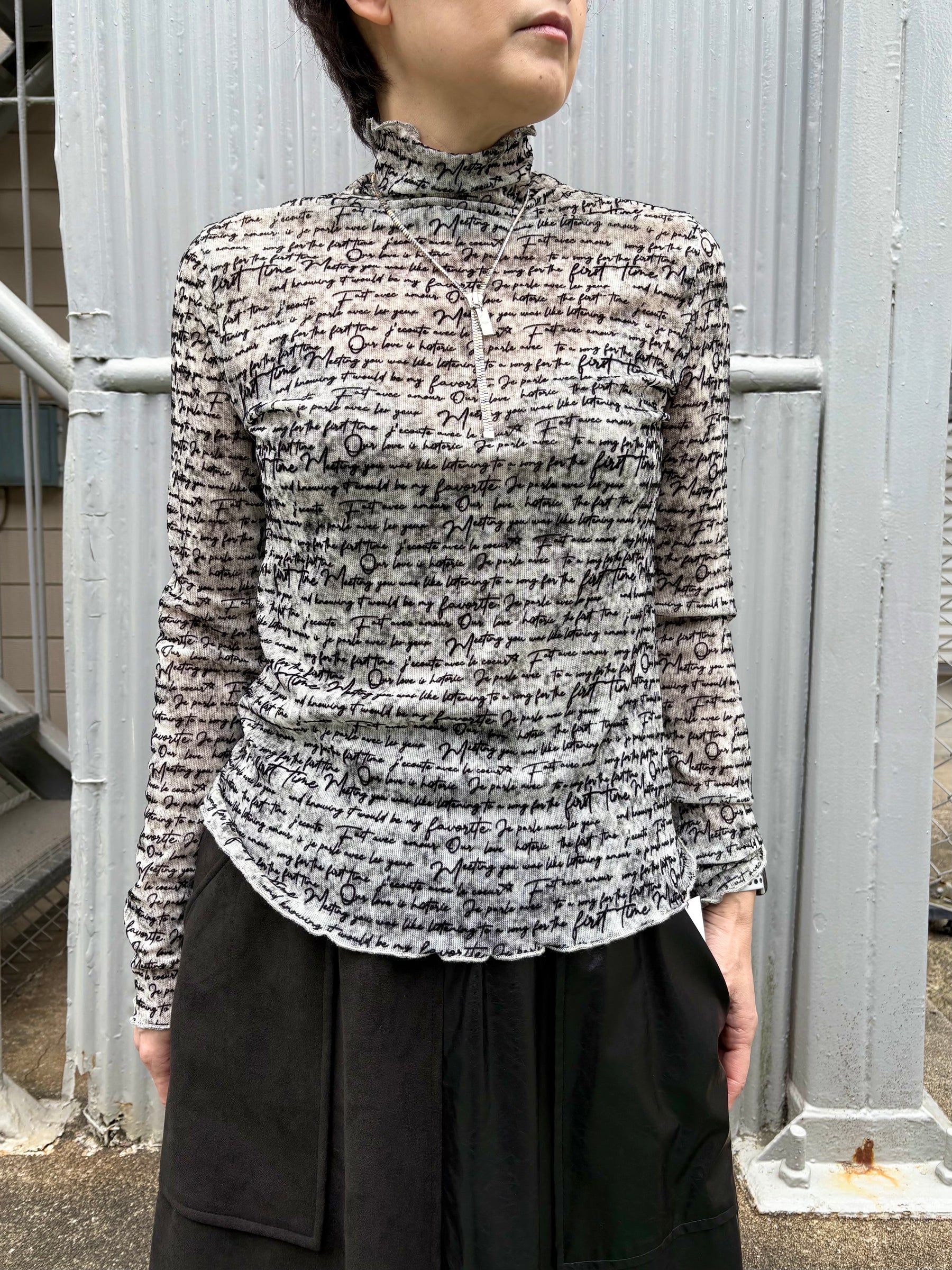 テキストロゴハイネックカットソー