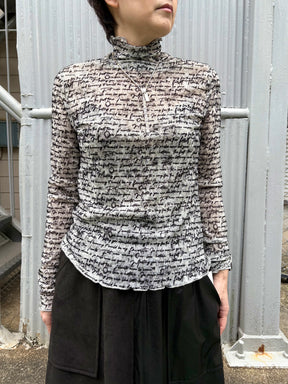 テキストロゴハイネックカットソー