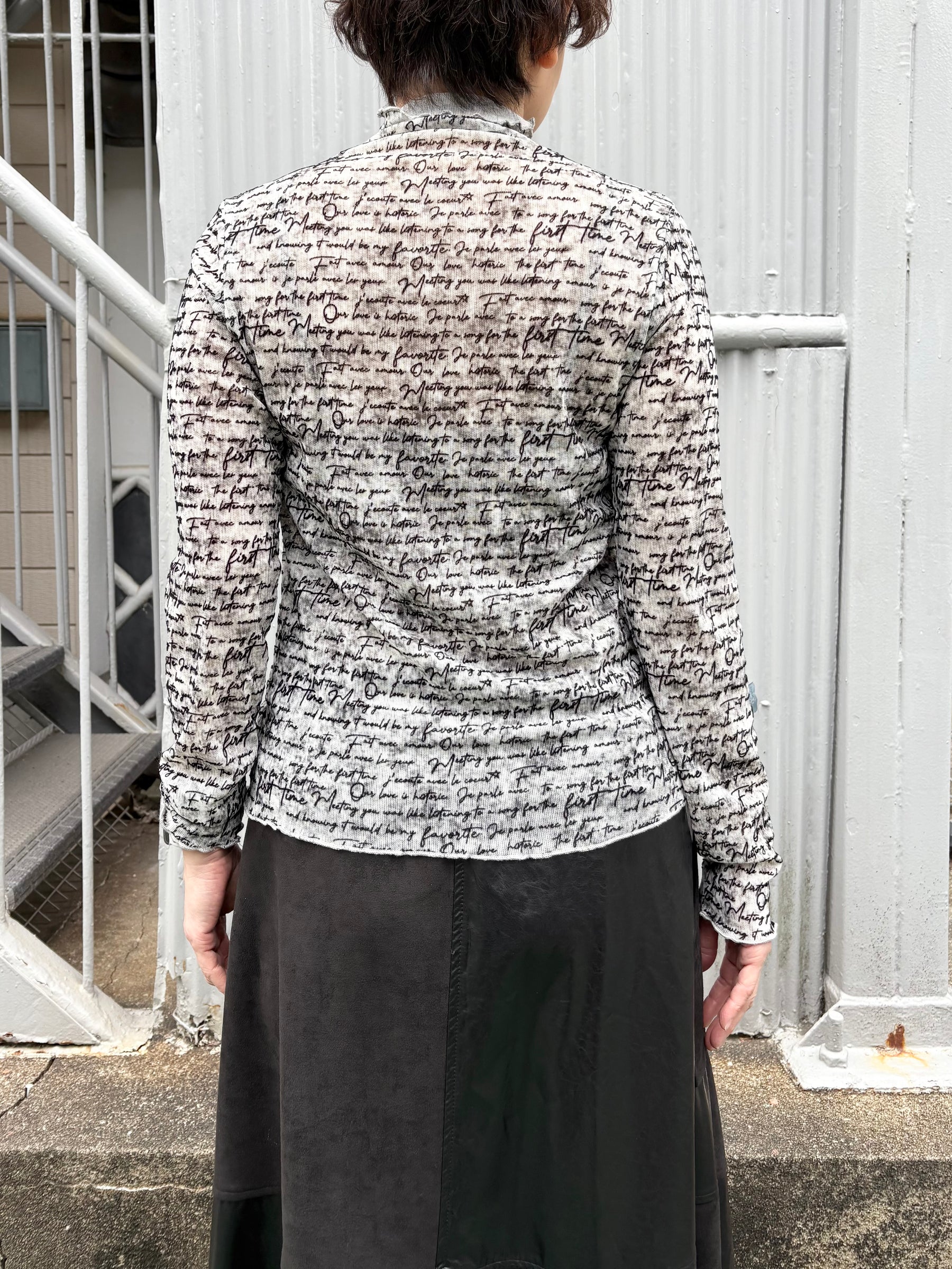 テキストロゴハイネックカットソー