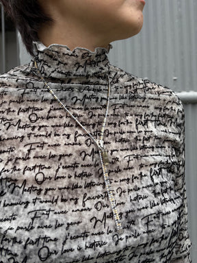 テキストロゴハイネックカットソー