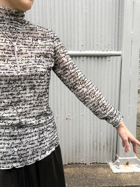 テキストロゴハイネックカットソー