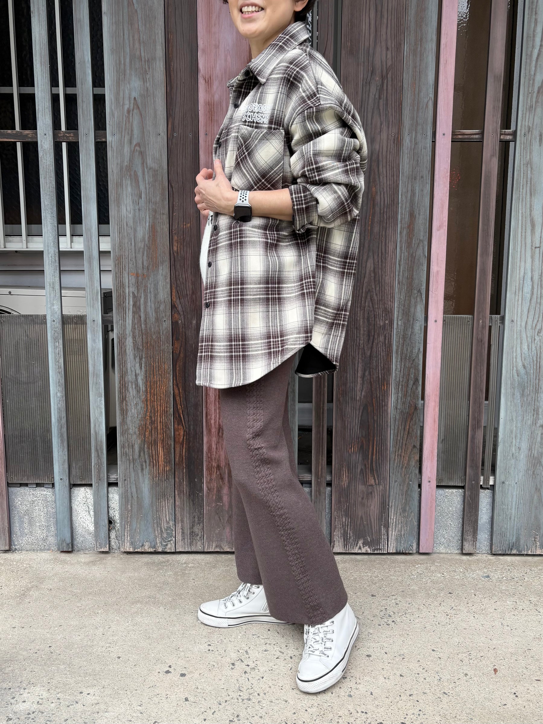 サイドケーブルラインニットパンツ