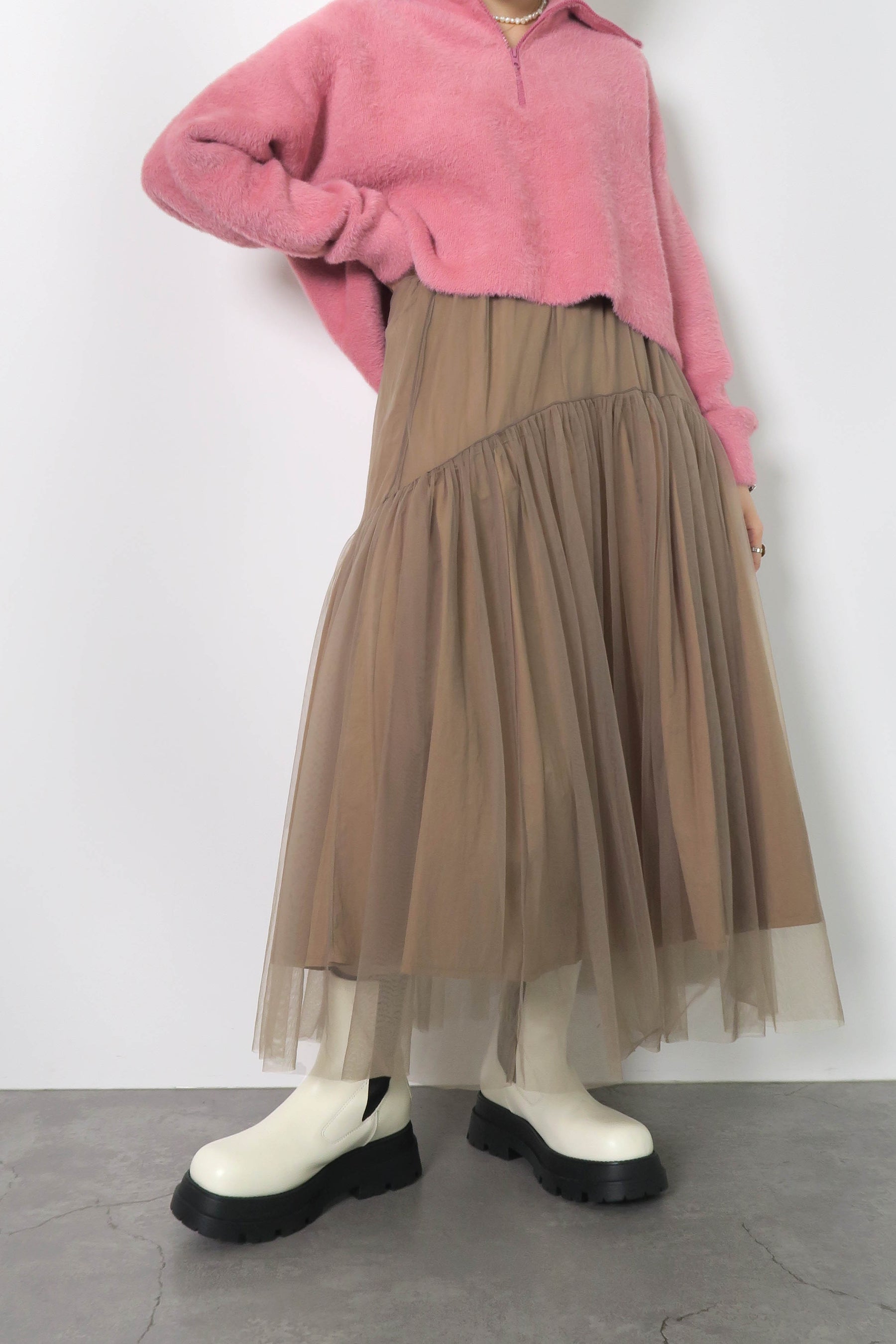 LUGIVa (ルギヴァ) リバーシブル ラウンド ティアード 重ね チュール