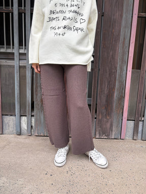 サイドケーブルラインニットパンツ