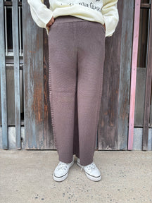サイドケーブルラインニットパンツ