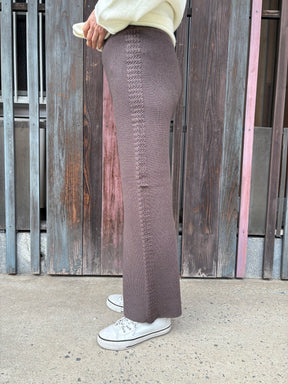 サイドケーブルラインニットパンツ